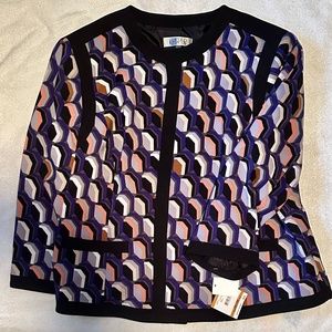 NEW Regal purple multi colored Kasper blazer